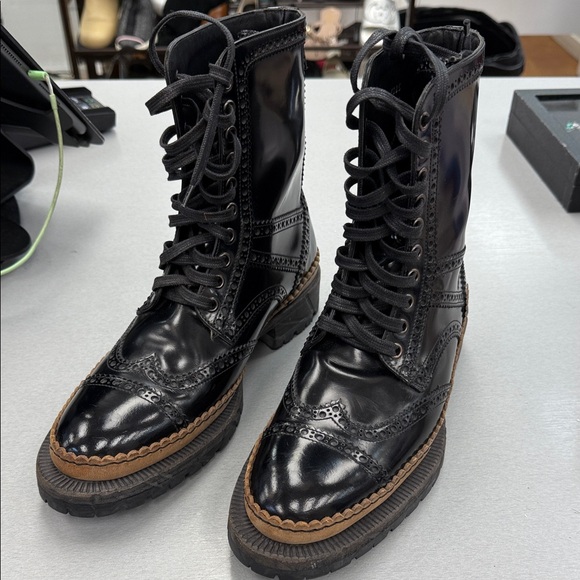 Dolce & Gabbana Shoes - Dolce & Gabbana Glossy Black Lace-Up Boots